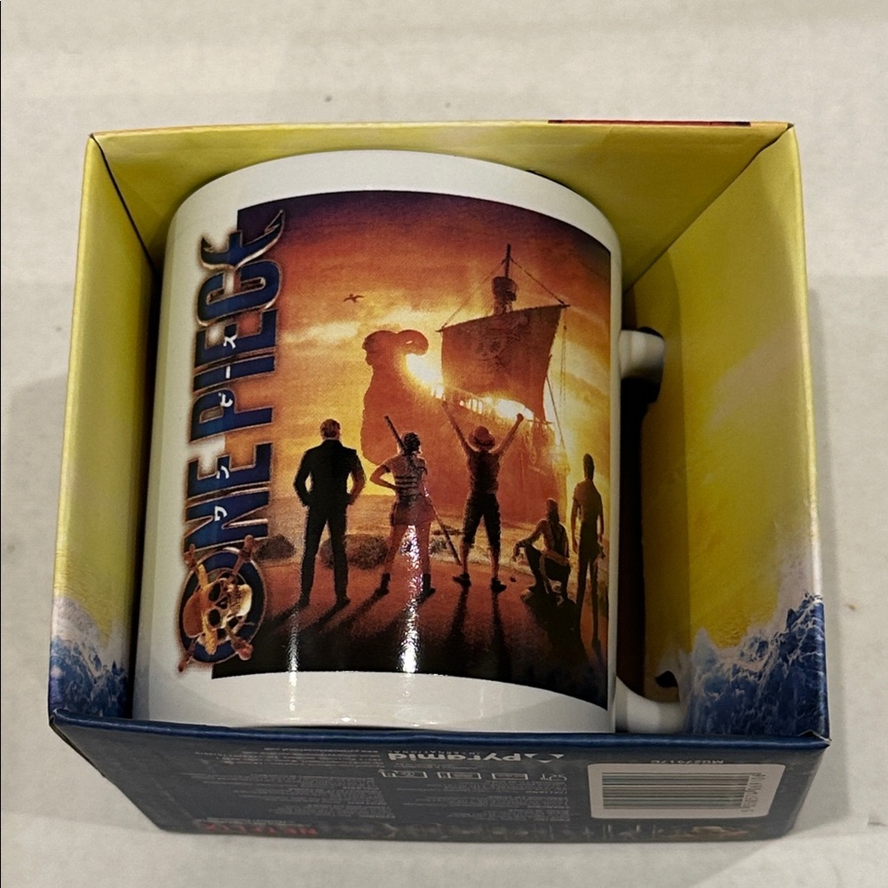 One Piece Set Sail Mug Anime Coffee Cup Orange Blue White NEW Pirate Crew Mug